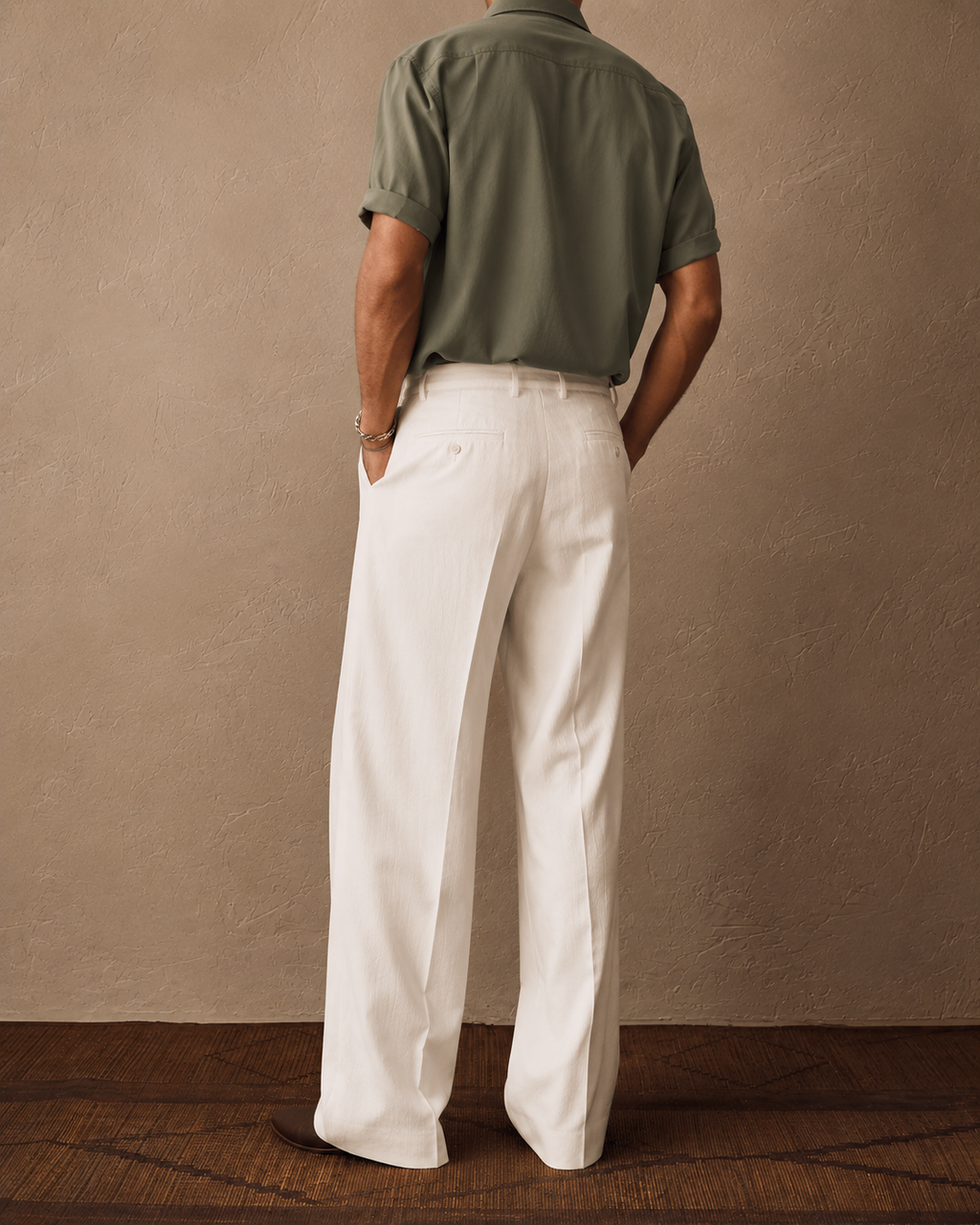 Men's Relaxed Linen Straight-Leg Pants