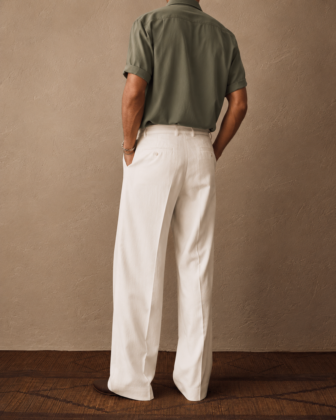 Men's Relaxed Linen Straight-Leg Pants