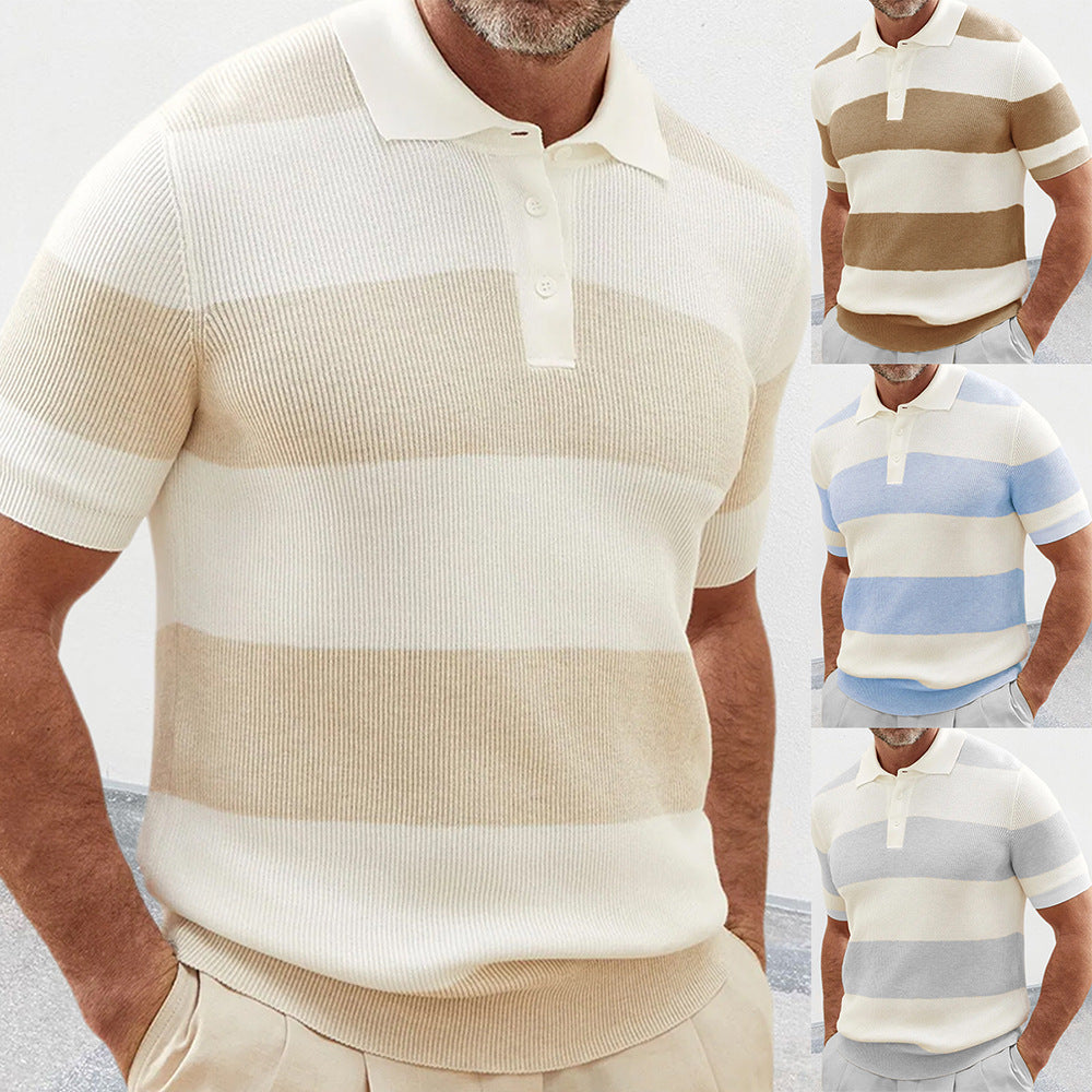 Modern Stripe Polo Shirt - Summer Comfort Fit