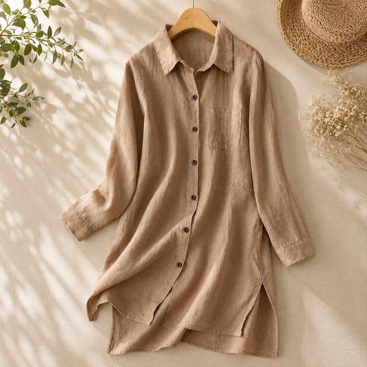 Women's Linen Hollow-Out Beach Shirt