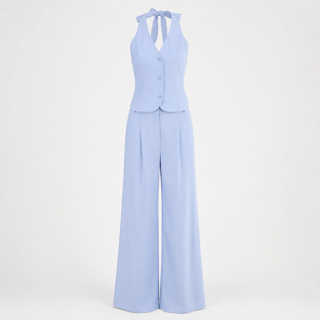 Women's Linen Vest & Trouser Co-ord Set
