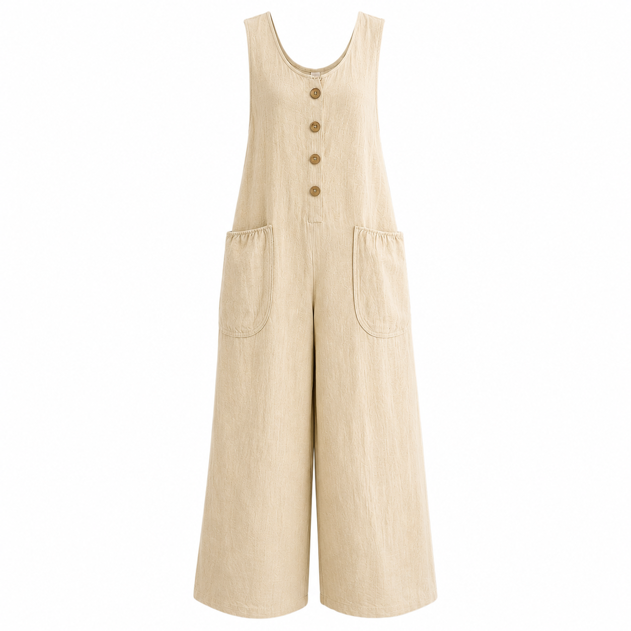 Women's Linen Cotton Wide-Leg Jumpsuit