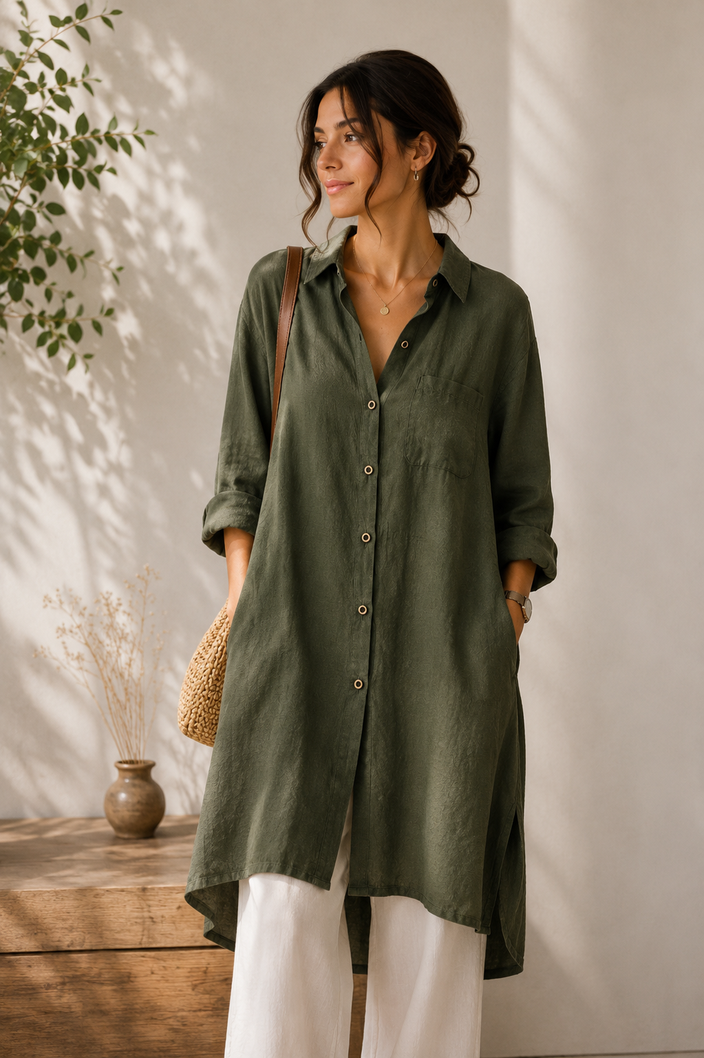 Women's Linen Hollow-Out Beach Shirt