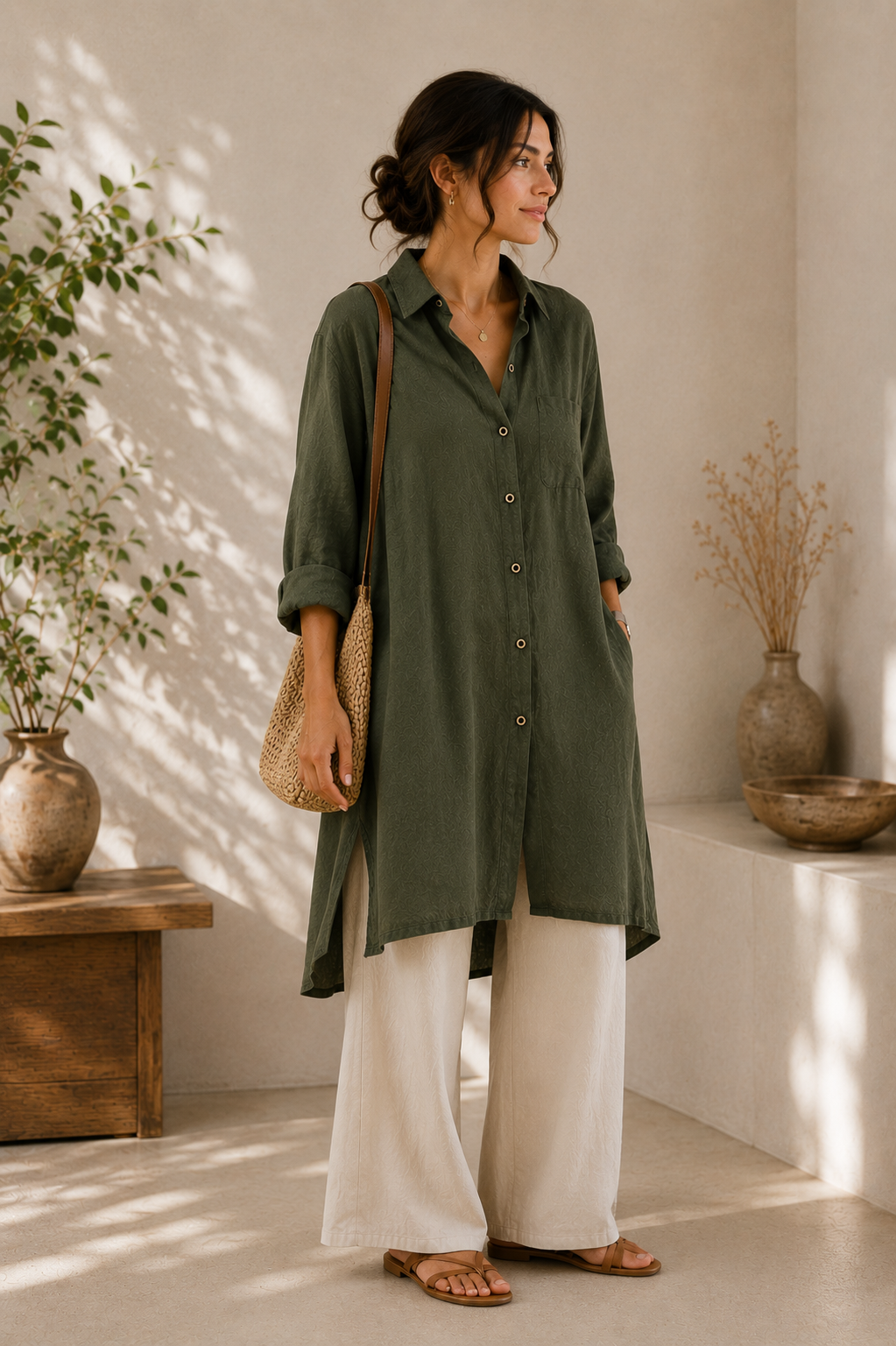 Women's Linen Hollow-Out Beach Shirt