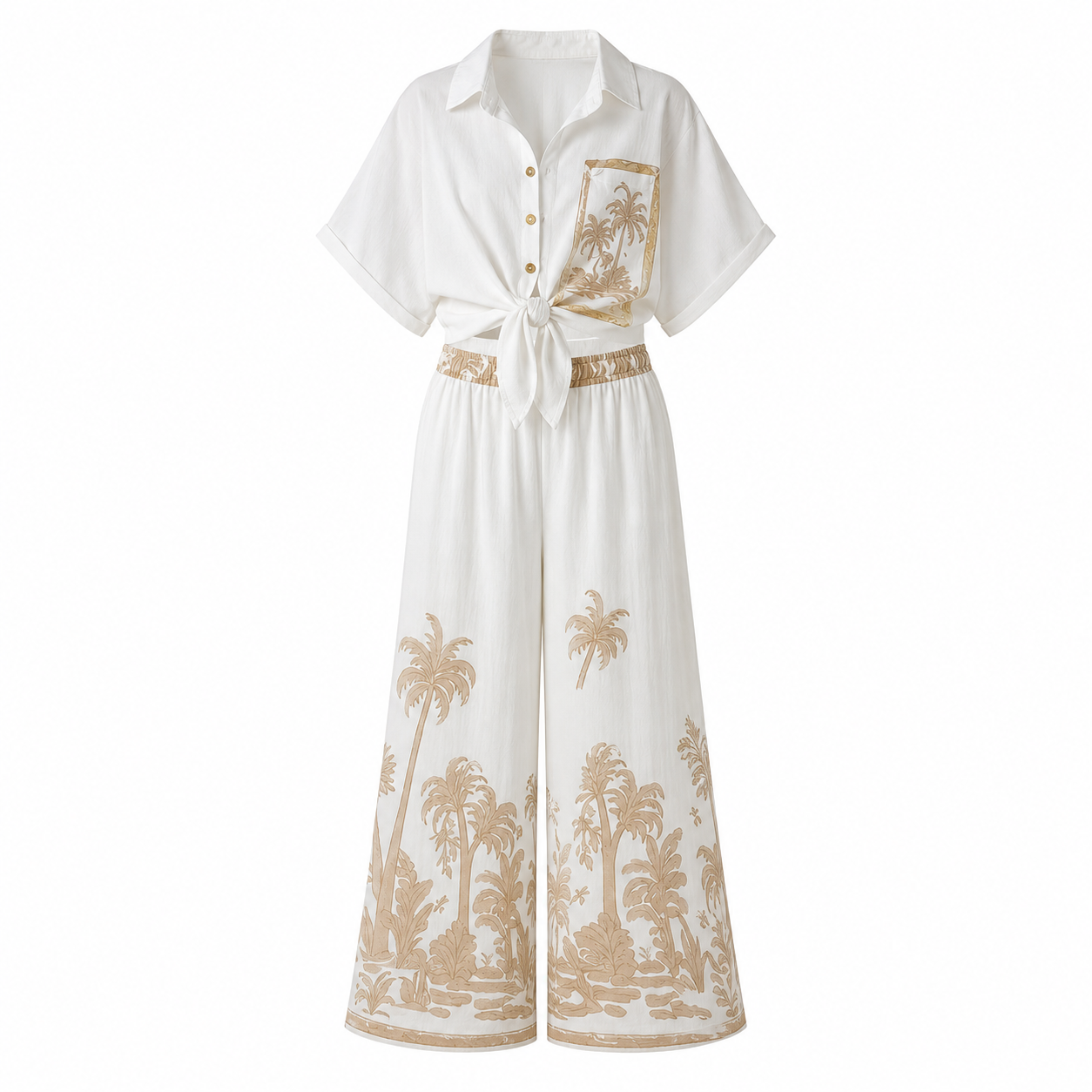 Elegant Linen Two-Piece Summer Set