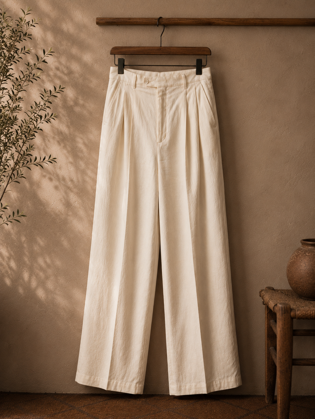 Men's Relaxed Linen Straight-Leg Pants