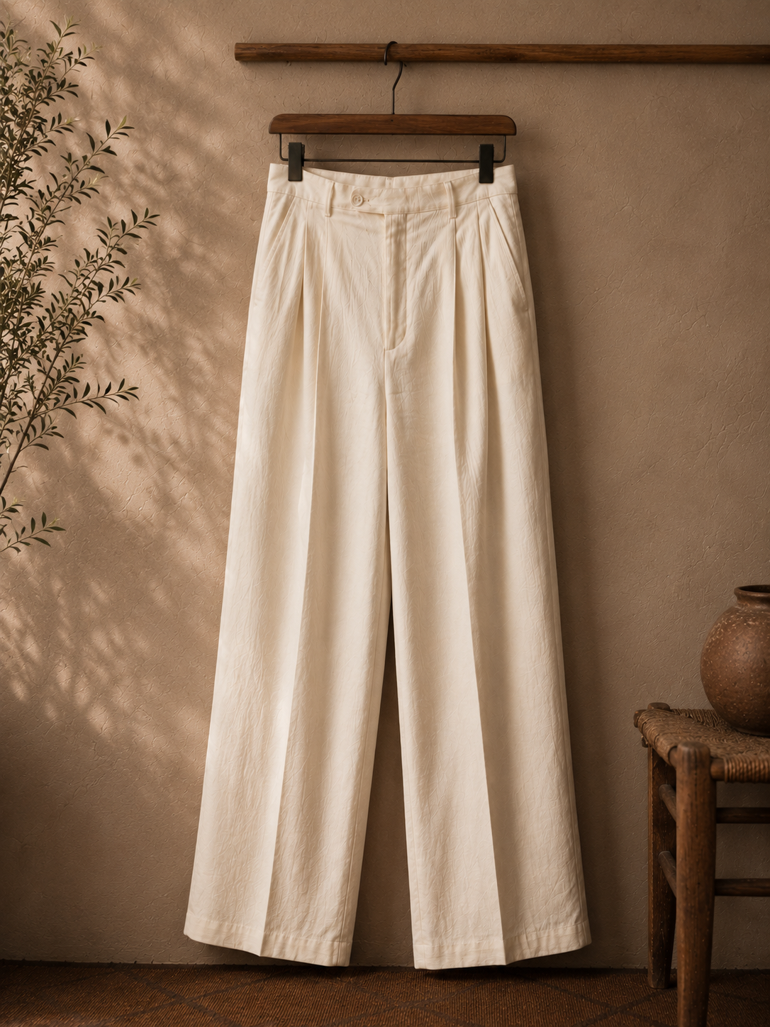 Men's Relaxed Linen Straight-Leg Pants