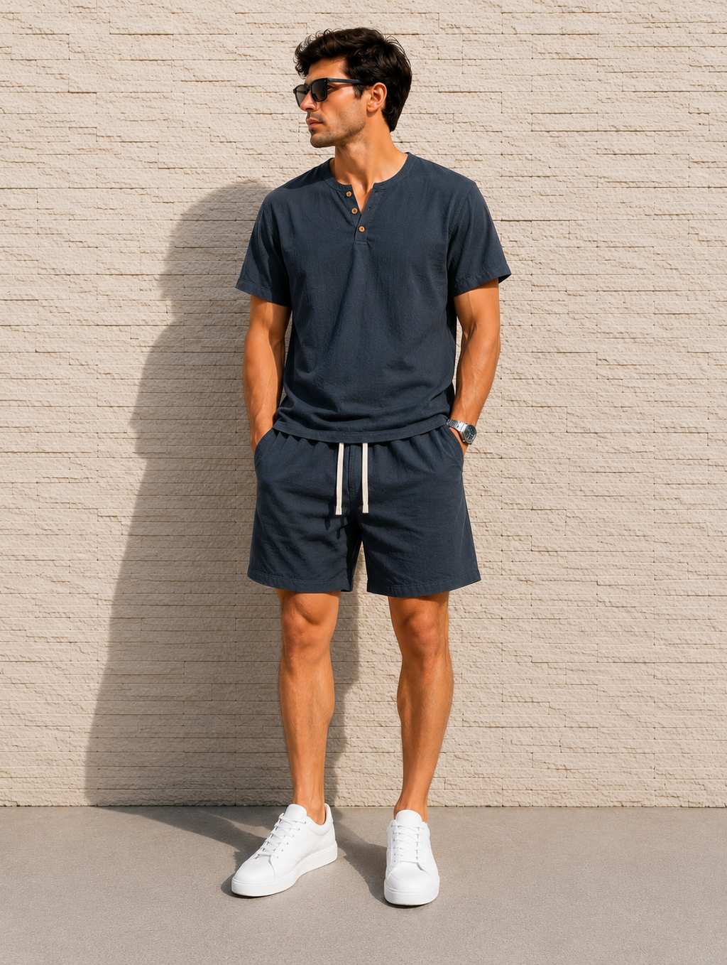 Men's Linen T-Shirt & Shorts Set
