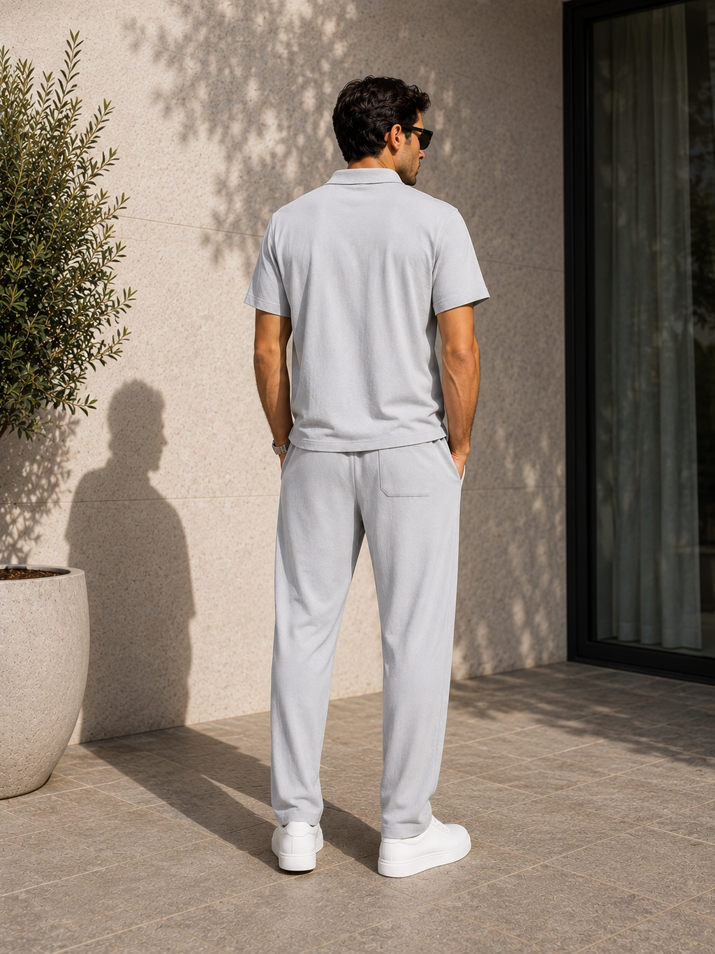 Men's Tencel Linen Polo & Trousers Set