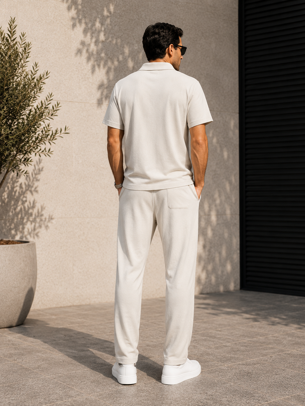 Men's Tencel Linen Polo & Trousers Set