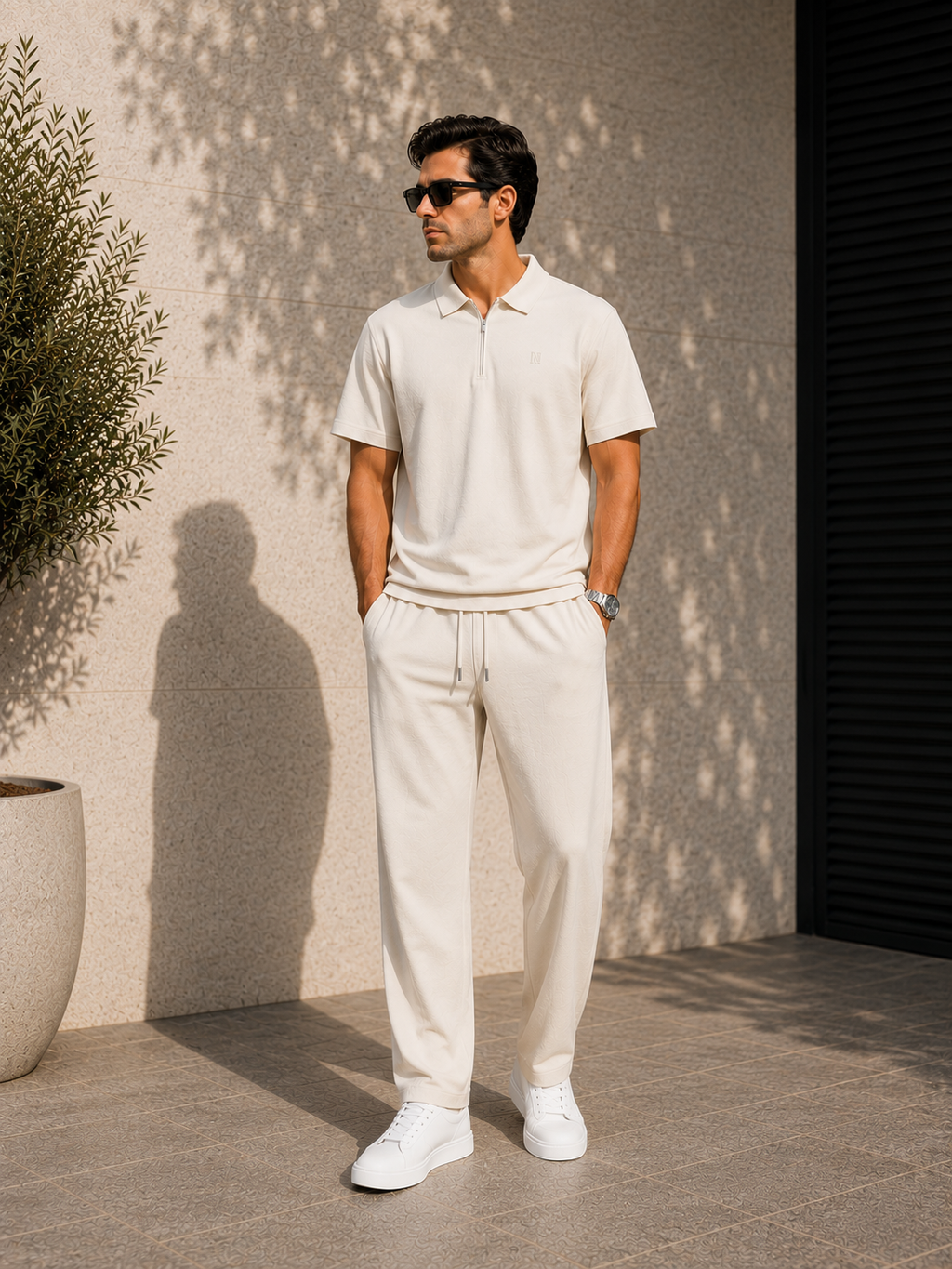 Men's Tencel Linen Polo & Trousers Set
