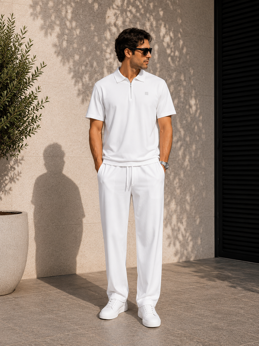 Men's Tencel Linen Polo & Trousers Set