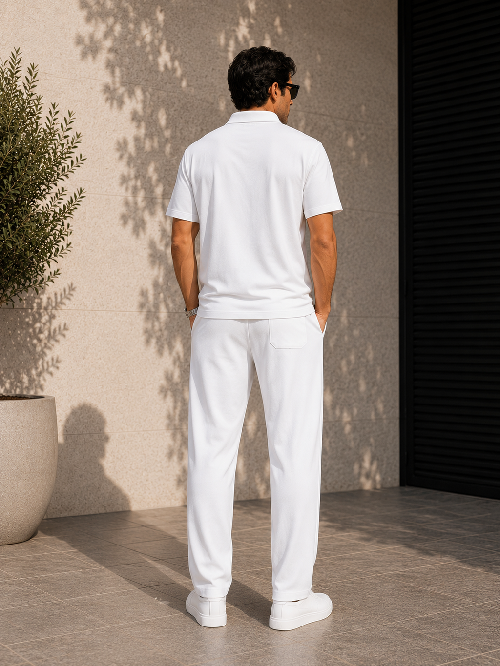 Men's Tencel Linen Polo & Trousers Set