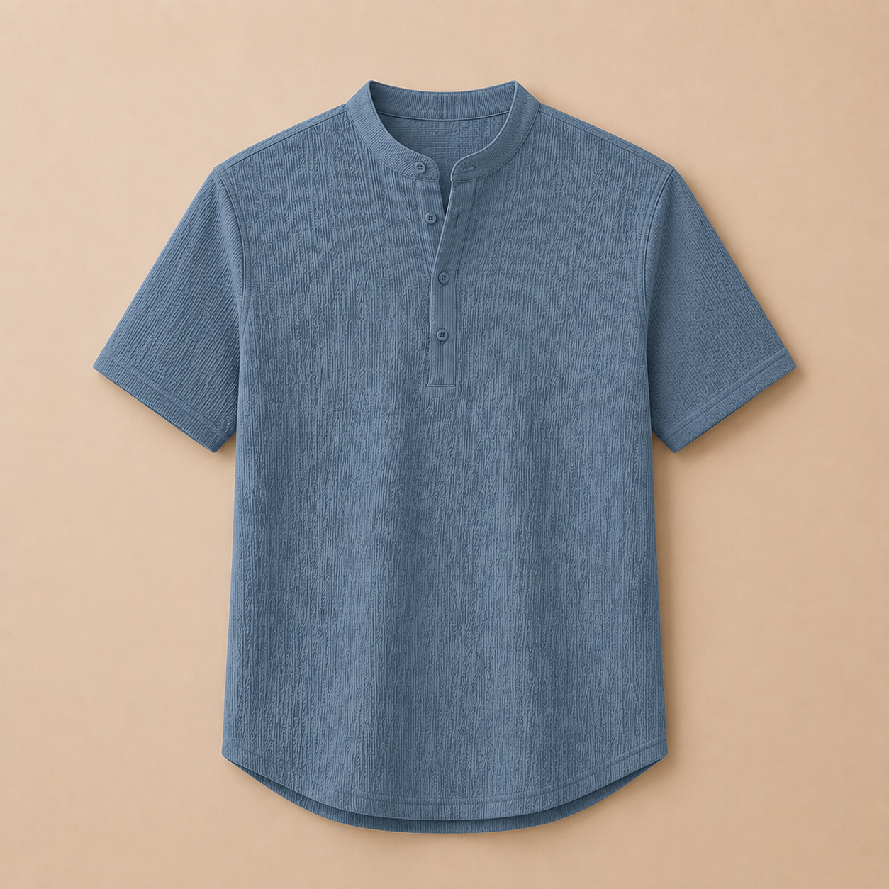 Men's Retro Cotton And Linen Stripes Henley Shirt Casual Loose Shirt