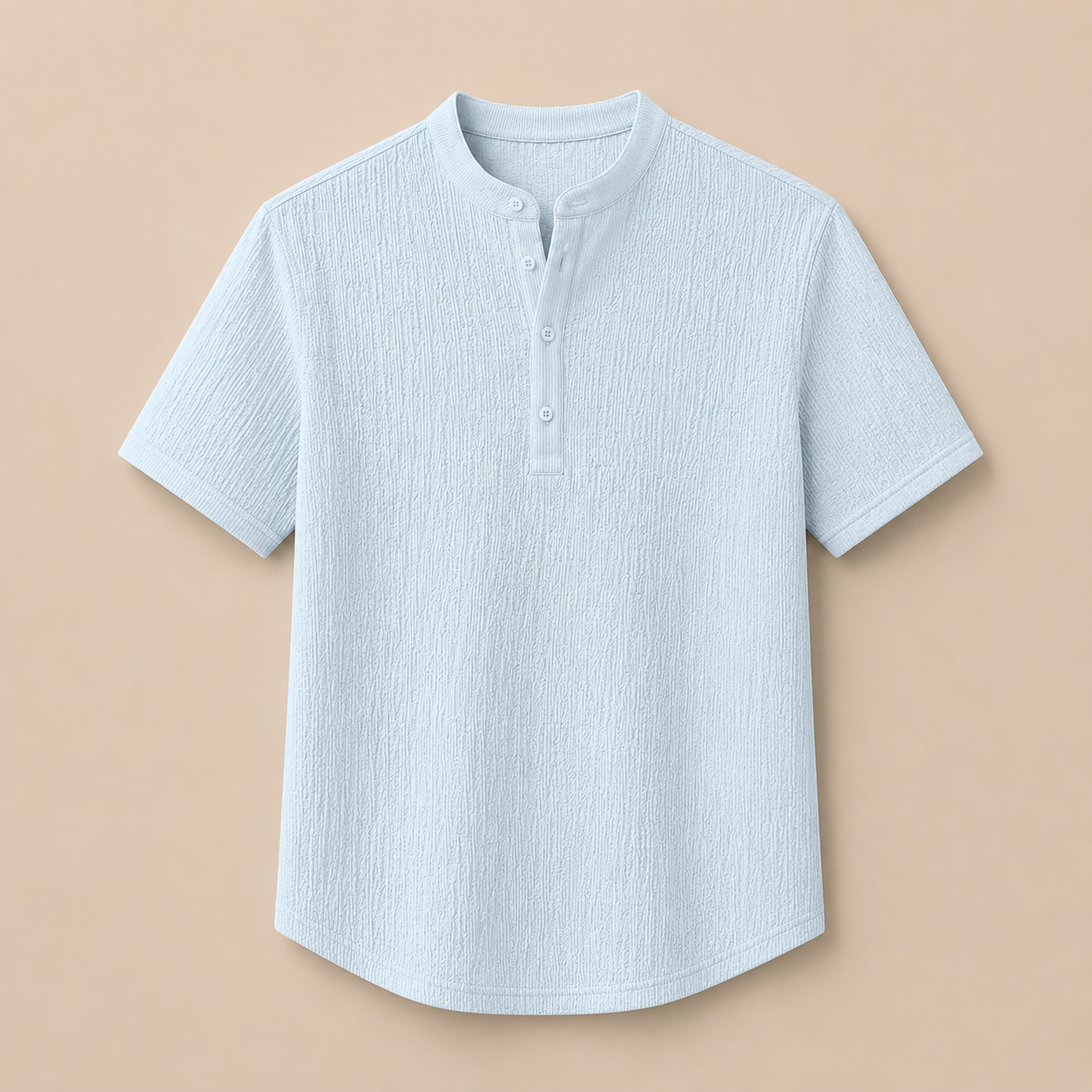Men's Retro Cotton And Linen Stripes Henley Shirt Casual Loose Shirt