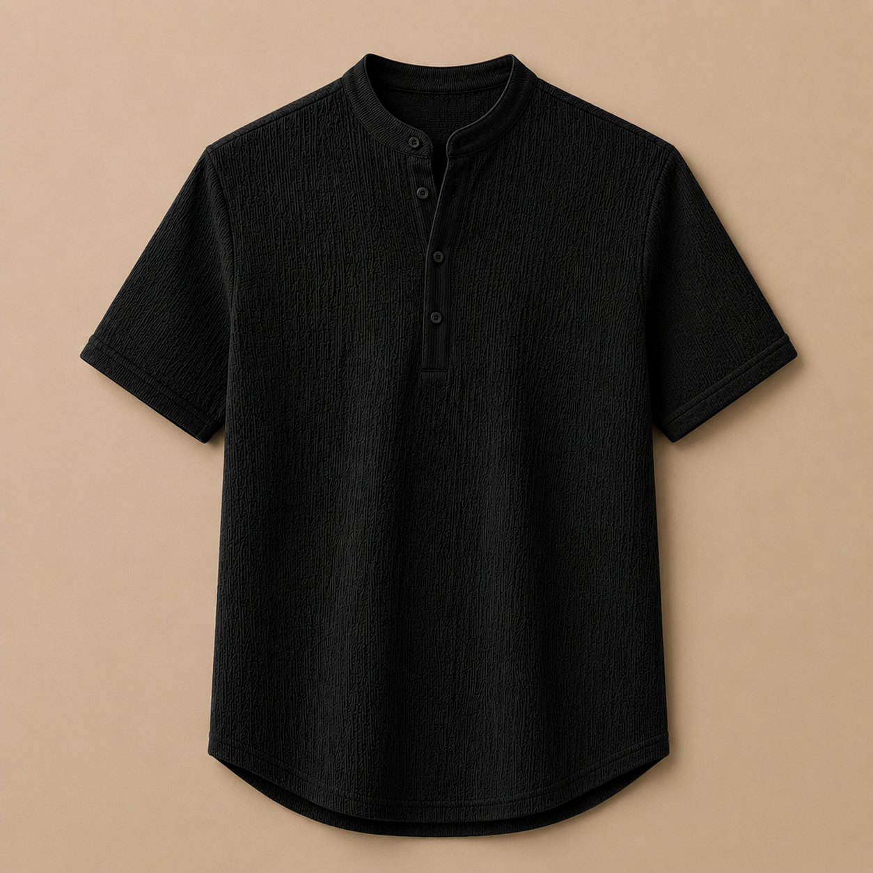 Men's Retro Cotton And Linen Stripes Henley Shirt Casual Loose Shirt