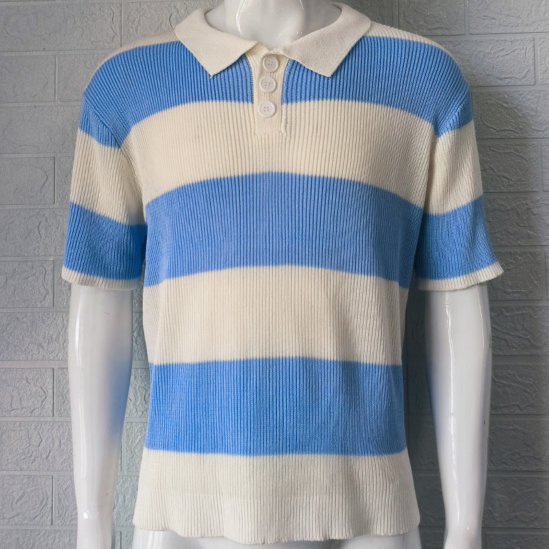 Modern Stripe Polo Shirt - Summer Comfort Fit