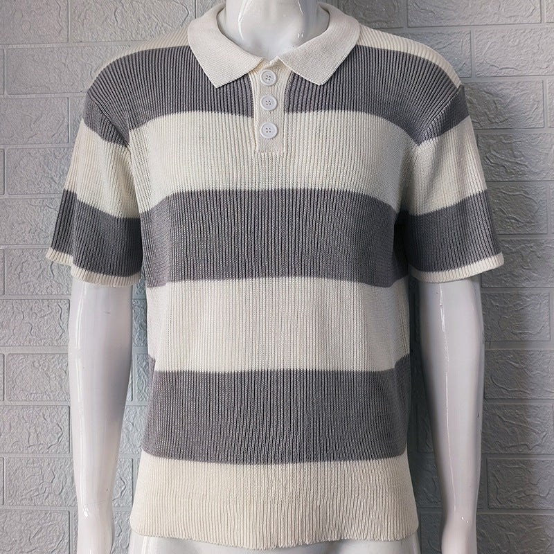 Modern Stripe Polo Shirt - Summer Comfort Fit
